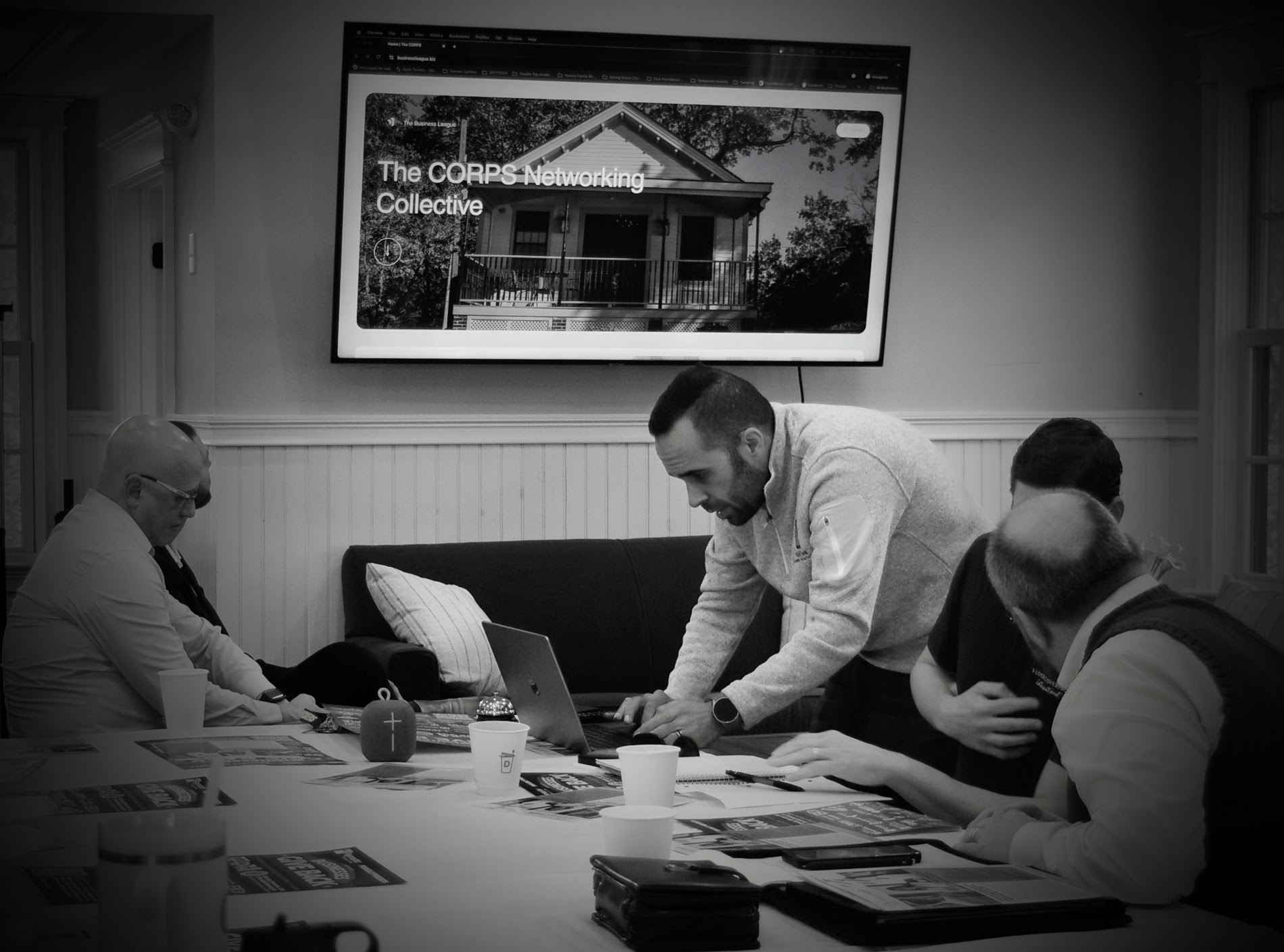 Joshua Luis Pereira collaborating with business professionals